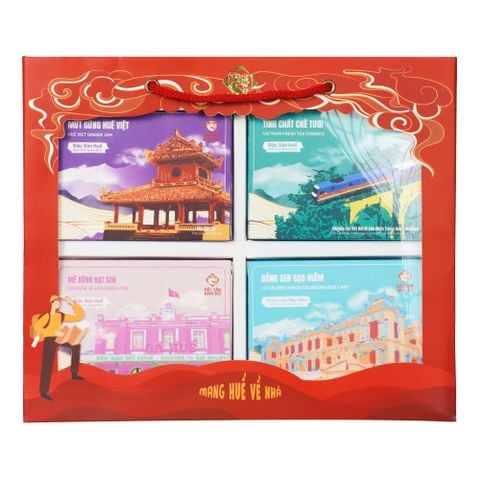 Set Quà 4 Mùa Đỏ - Trà, Bánh, Mứt Huế Cao Cấp
