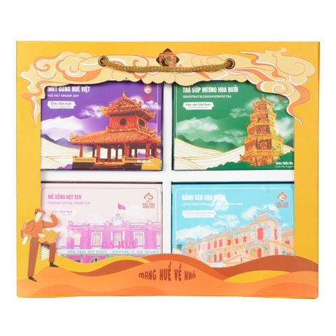 Set Quà 4 Mùa Vàng - Combo Đặc Sản Huế Làm Quà Biếu Sang Trọng