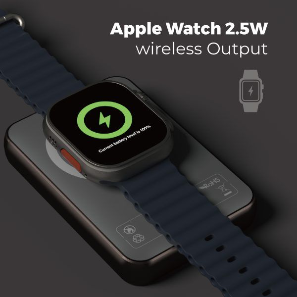 Pin dự phòng quyền lực POWERCUBE by MIPOW (USA) 3-in-1 Ultra-Slim MagSafe (10000mAh) – Chứng chỉ CCC (Tương thích Apple Watch/Airpods) – MX10