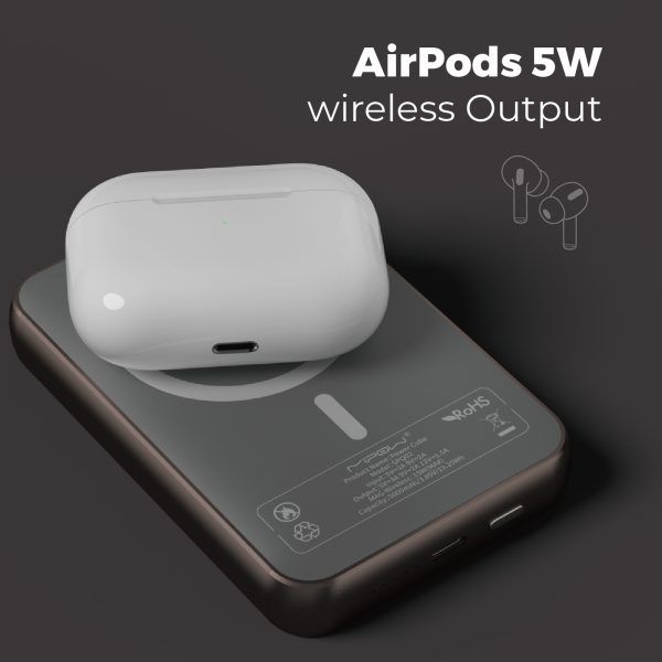 Pin dự phòng quyền lực POWERCUBE by MIPOW (USA) 3-in-1 Ultra-Slim MagSafe (10000mAh) – Chứng chỉ CCC (Tương thích Apple Watch/Airpods) – MX10
