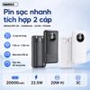Pin dự phòng REMAX RPP-38 20000mAh Pinjur Series PD+QC - Trắng