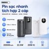 Pin dự phòng REMAX RPP-38 20000mAh Pinjur Series PD+QC - đen