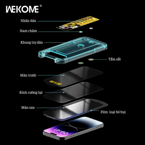 Dán cường lực iPhone 17/18 Pro Max 6.9-inch KINKONG WTP-034 (có khung tự dán)