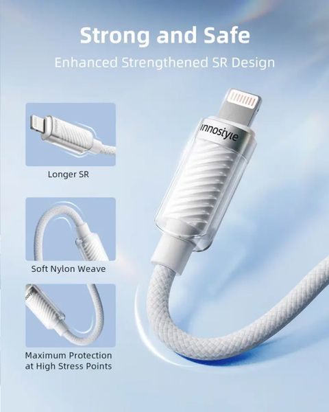 Cáp Innostyle USB-C to Lightning CryStalShine 1.5 Mét