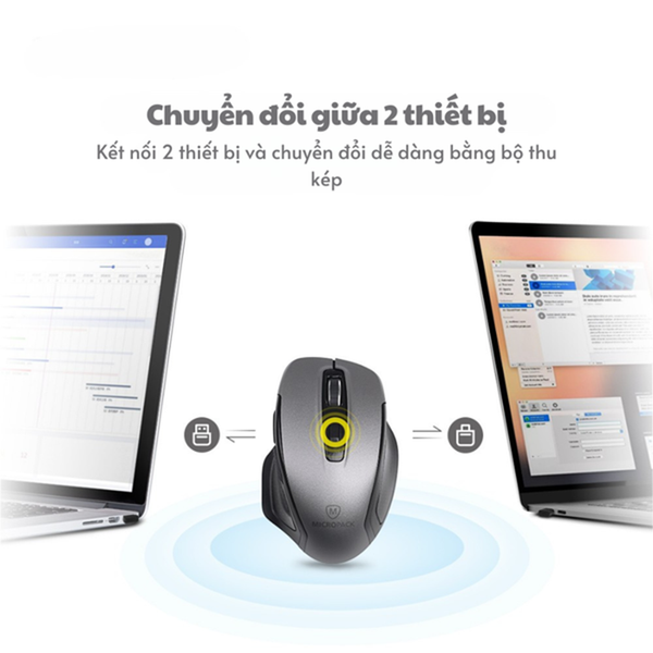 Chuột không dây MicroPack SPEEDY PRO Dual Receivers Wireless Mouse MP-752W - Grey