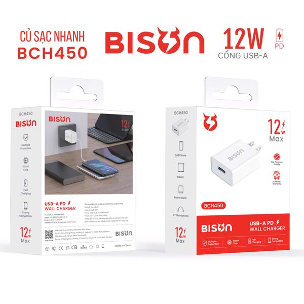 Củ sạc Bison 12W  (BCH450)