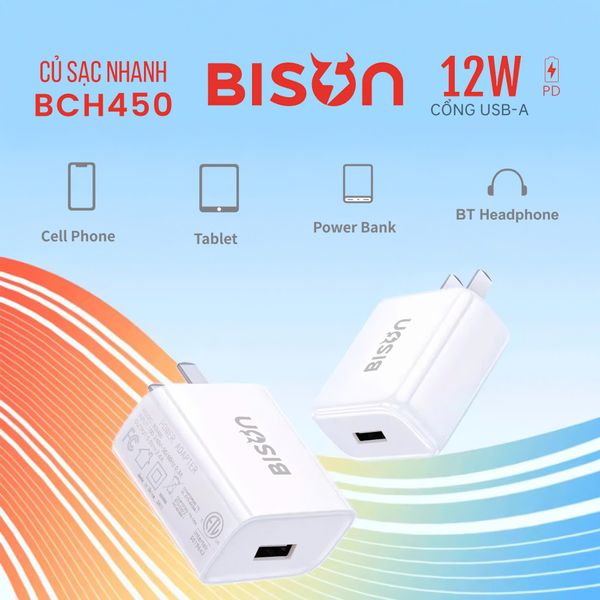 Củ sạc Bison 12W  (BCH450)