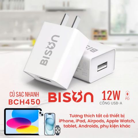 Củ sạc Bison 12W  (BCH450)