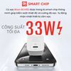 Cóc sạc nhanh Bison 33W Mini GaN (BCH182 - Trắng)
