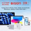 Cóc sạc nhanh Bison 33W Mini GaN (BCH182 - Trắng)