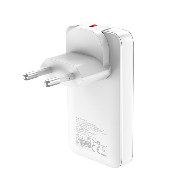 Củ sạc Mazer/M-G65SLIM- WH/PrestigeGaN PD65W 1  C1A with Travel Plugs- White