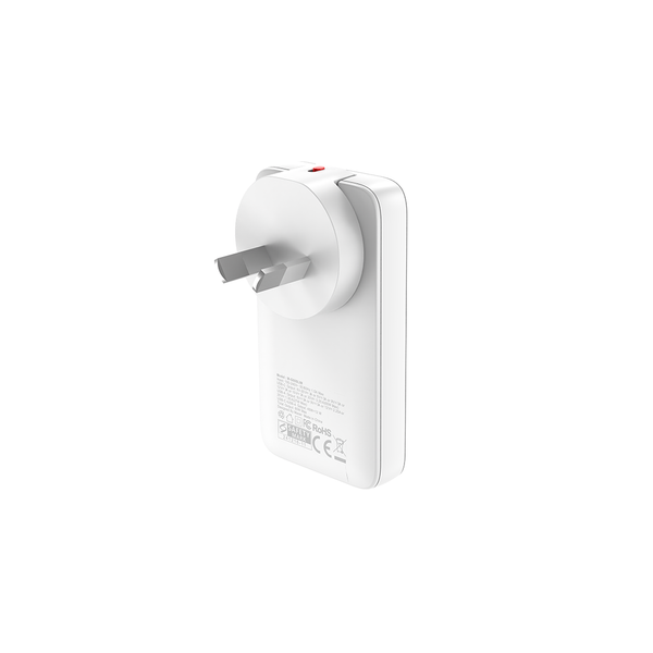 Củ sạc Mazer/M-G65SLIM-BK/PrestigeGaN PD65W 1C1A with Travel Plugs-Black