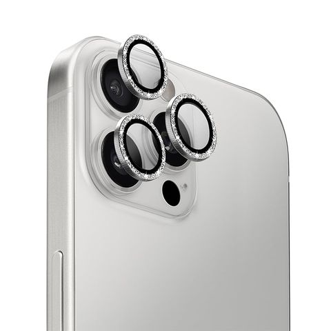 Kính bảo vệ camera UNIQ OPTIX IPHONE 16 PRO (2024) 6.3/6.9 ALUMINIUM SHIMMERY CAMERA LENS PROTECTOR - WHITE SHIMMER (WHITE)