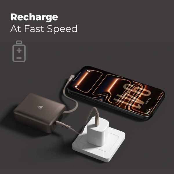 Pin dự phòng siêu nhỏ POWERCUBE by MIPOW (USA) Ultra-Mini Aluminum (10000 mAh) Chứng chỉ CCC – CX10 - Grey