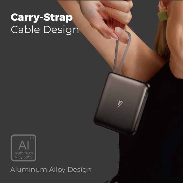 Pin dự phòng siêu nhỏ POWERCUBE by MIPOW (USA) Ultra-Mini Aluminum (10000 mAh) Chứng chỉ CCC – CX10 - Grey