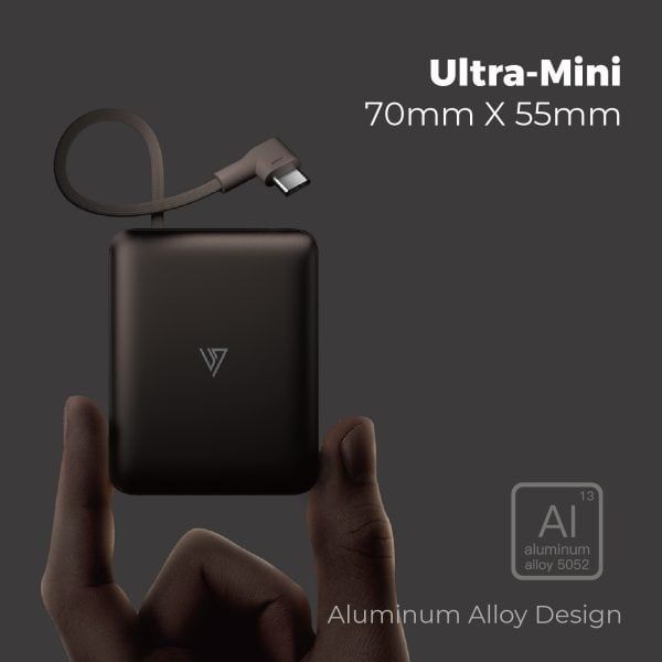 Pin dự phòng siêu nhỏ POWERCUBE by MIPOW (USA) Ultra-Mini Aluminum (10000 mAh) Chứng chỉ CCC – CX10 - Grey