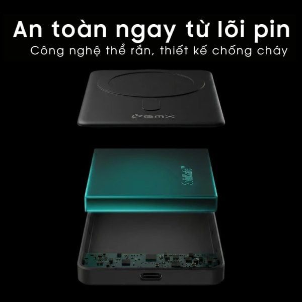 Sạc Dự Phòng Thể Rắn BMX SolidSafe™ 30W 10000mAh Qi2 MagSafe | Pin Thể Rắn Đầu Tiên Thế Giới – B939-10 - Organe