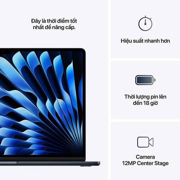 Máy cũ 99% Macbook Air M4 15-inch 10CPU/10GPU/16GB/256GB  màu  đêm xanh thẩm