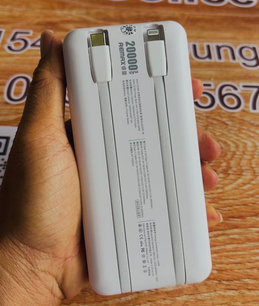 Pin dự phòng REMAX RPP-38 20000mAh Pinjur Series PD+QC - Trắng