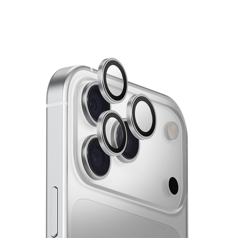 Kính bảo vệ camera len UNIQ OPTIX IPHONE 17 PRO/17 PRO MAX (2025) 6.3/6.9 ALUMINIUM CAMERA LENS PROTECTOR - STERLING (SILVER)