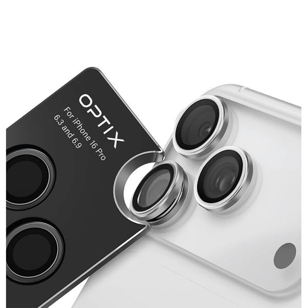 Kính bảo vệ camera len UNIQ OPTIX IPHONE 17 PRO/17 PRO MAX (2025) 6.3/6.9 ALUMINIUM CAMERA LENS PROTECTOR - STERLING (SILVER)