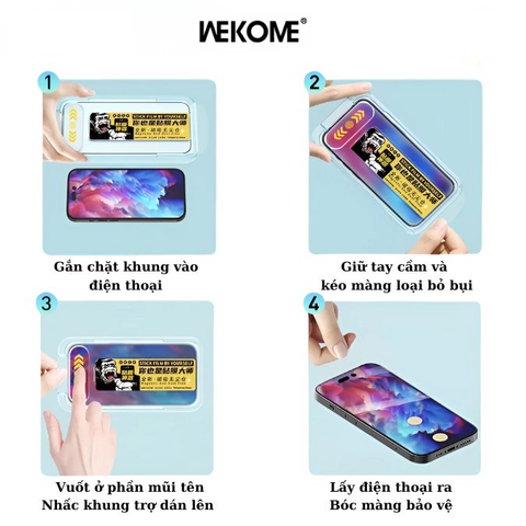 Dán cường lực iPhone 17/18 Pro Max 6.9-inch KINKONG WTP-034 (có khung tự dán)