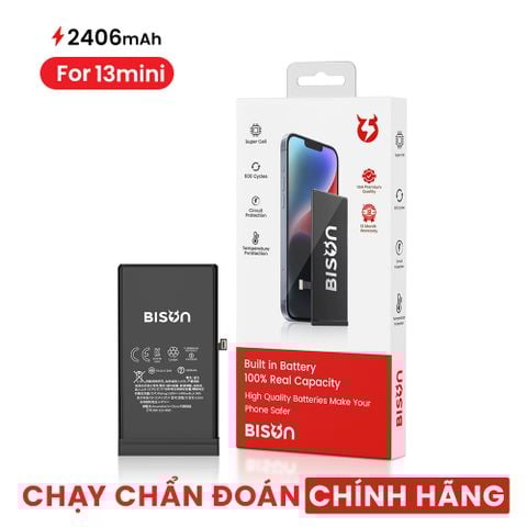Thay Pin Bison iPhone 13 Mini (2406mAh) chạy chuẩn đoán được linh kiện