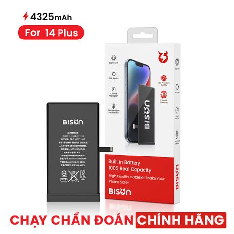 Thay Pin Bison iPhone 14 Plus (4325mAh) chạy chuẩn đoán được linh kiện