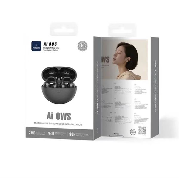 Tai nghe Bluetooth Wiwu Ai OWS Ai305 - Tai nghe AI dịch ngôn ngữ thời gian thực