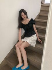  Áo kiểu Ruffle U-neck A1-046 