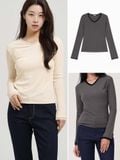  Áo thun nữ  Lace Ribbed Top  A3-038 