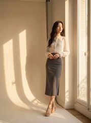  Váy Tucked Long Skirt B3-001 