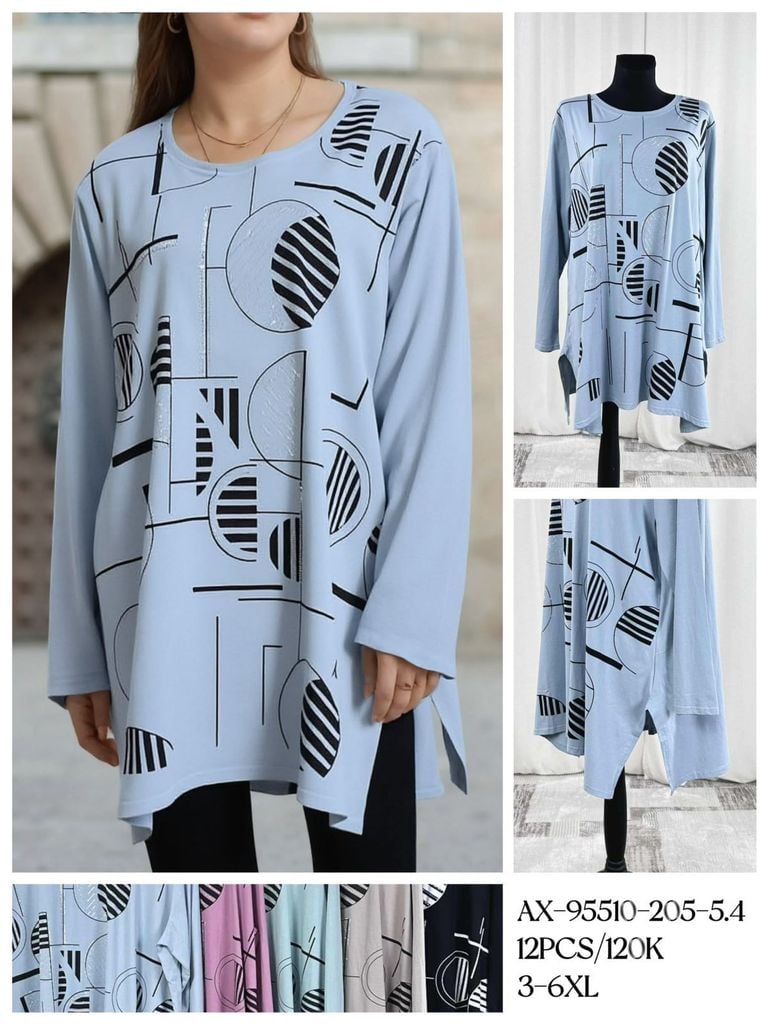 Tričko s dlouhým rukávem PLUS SIZE (150kc x 12ks)