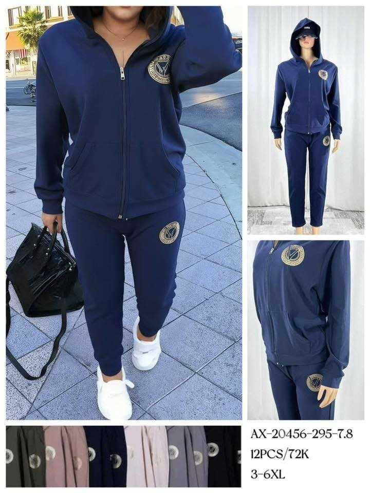 Semišové teplákové soupravy PLUS SIZE (210kc 12ks)