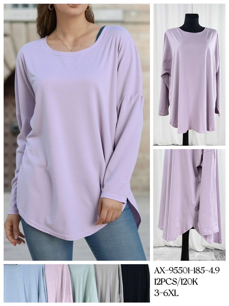Tričko s dlouhým rukávem PLUS SIZE (150kc x 12ks)