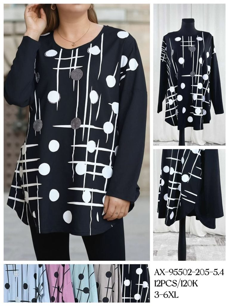 Tričko s dlouhým rukávem PLUS SIZE (150kc x 12ks)