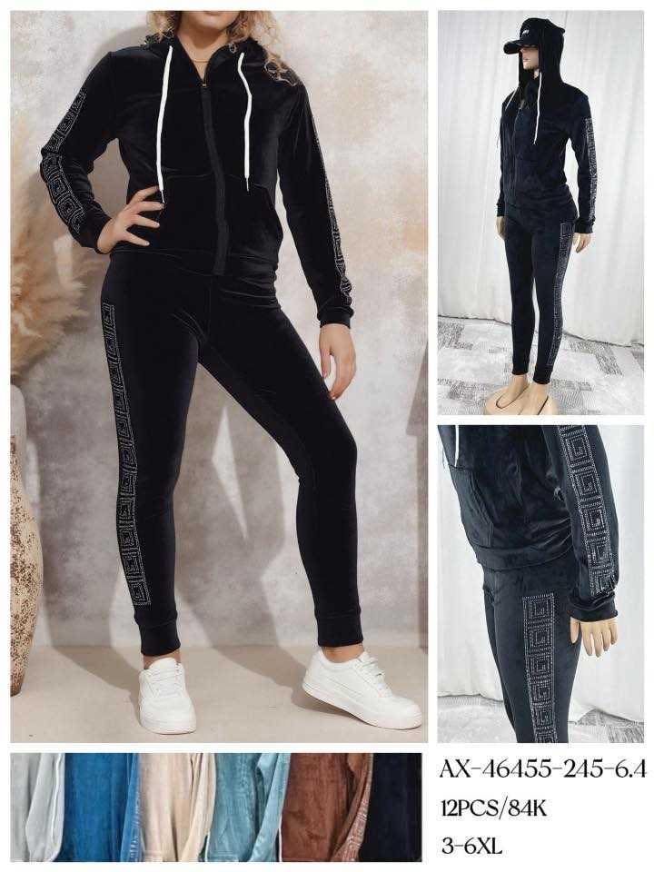 Semišové teplákové soupravy PLUS SIZE (210kc 12ks)