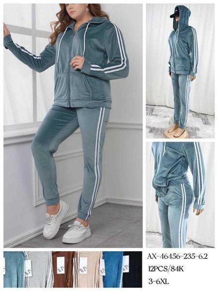  Semišové teplákové soupravy PLUS SIZE (210kc 12ks) 