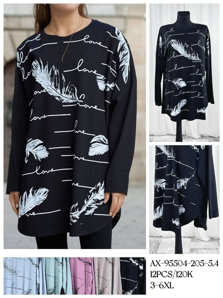 Tričko s dlouhým rukávem PLUS SIZE (150kc x 12ks)