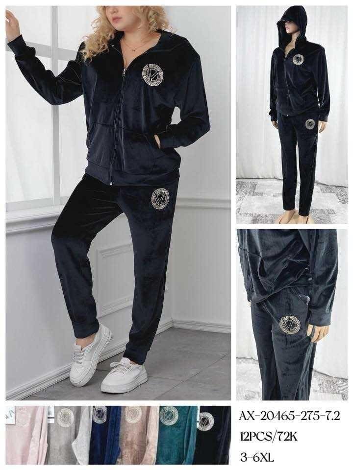 Semišové teplákové soupravy PLUS SIZE (210kc 12ks)