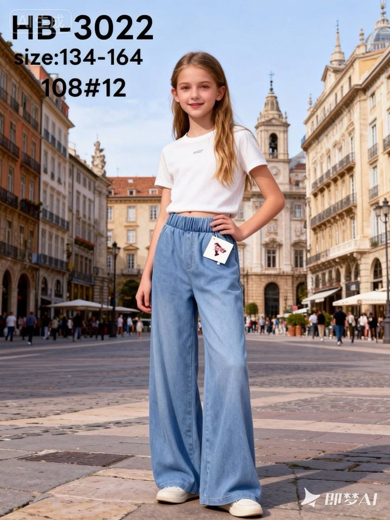 Dzinove kalhoty detske 134-164 190kc 12ks