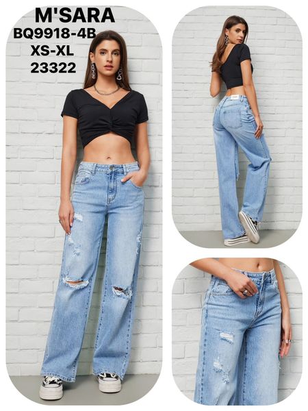  Široké dámské džíny s dírami 330kc 12ks 