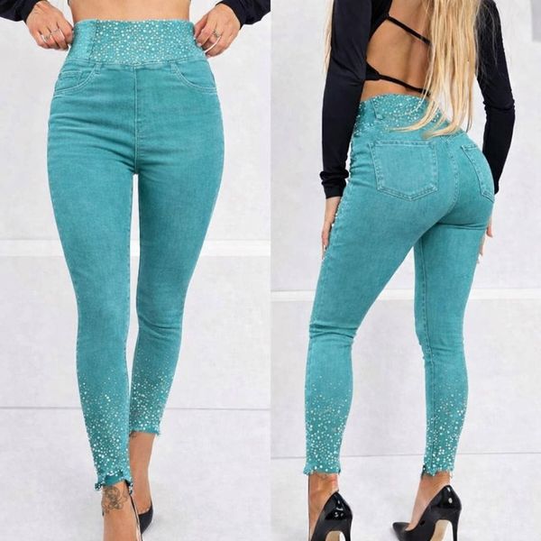  džíny s ozdobnými kamínky 260kc 12ks 