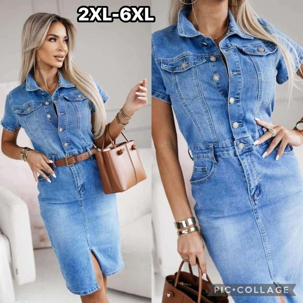 Dzinove saty plussize 2XL-6XL 350kc 10ks