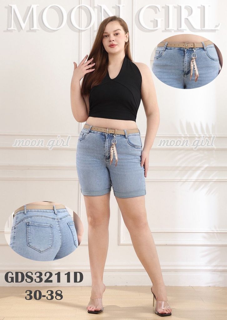 Džínové kraťasy PLUSSIZE 30-38 (265kc 12ks)