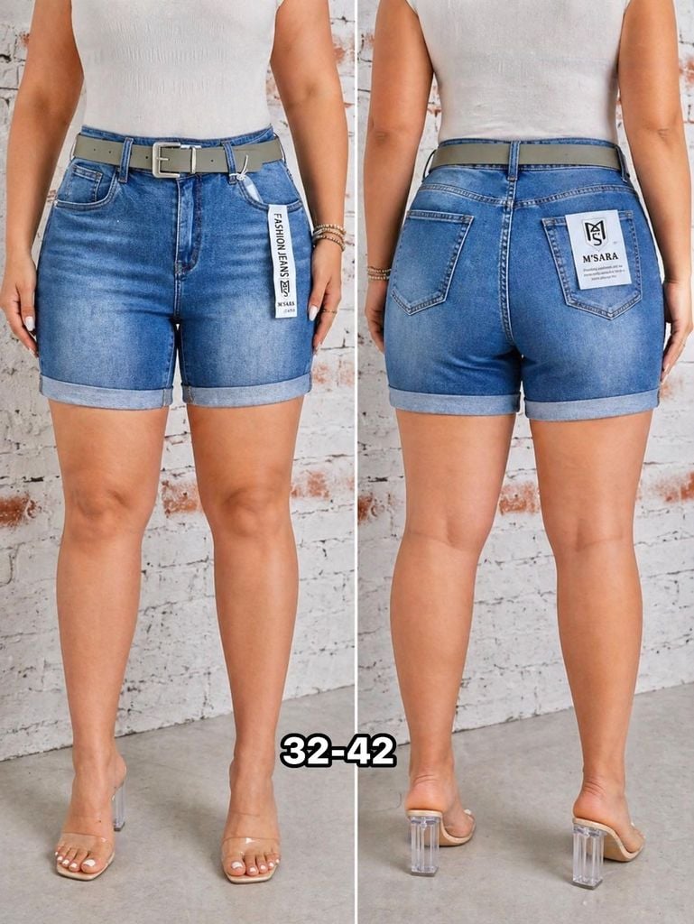 Džínové kraťasy PLUSSIZE 32-42 ̣̣(285kc 10ks)
