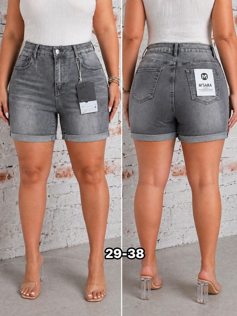 Džínové kraťasy PLUSSIZE 29-38 (275kc 12ks)