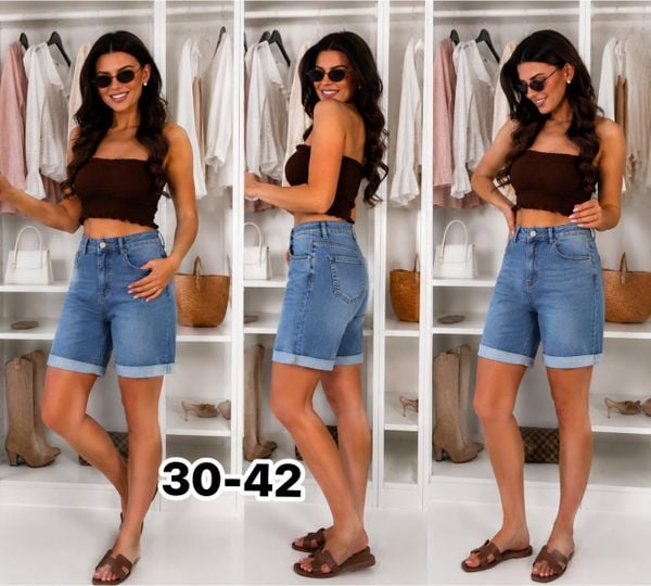  Džínové kratasy PLUSSIZE  30-42 (160kc 12ks) 