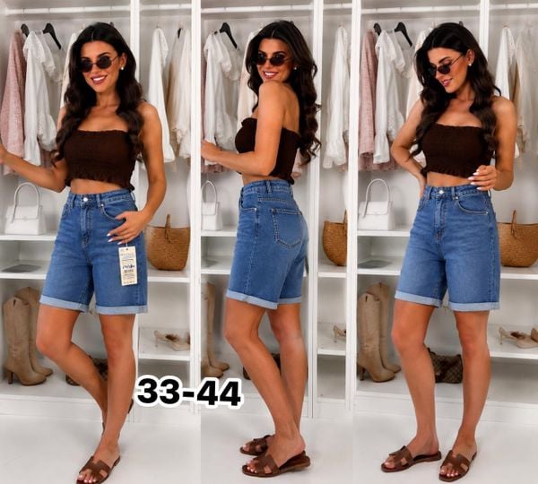  Džínové kratasy PLUSSIZE  33-44 (200kc 12ks) 
