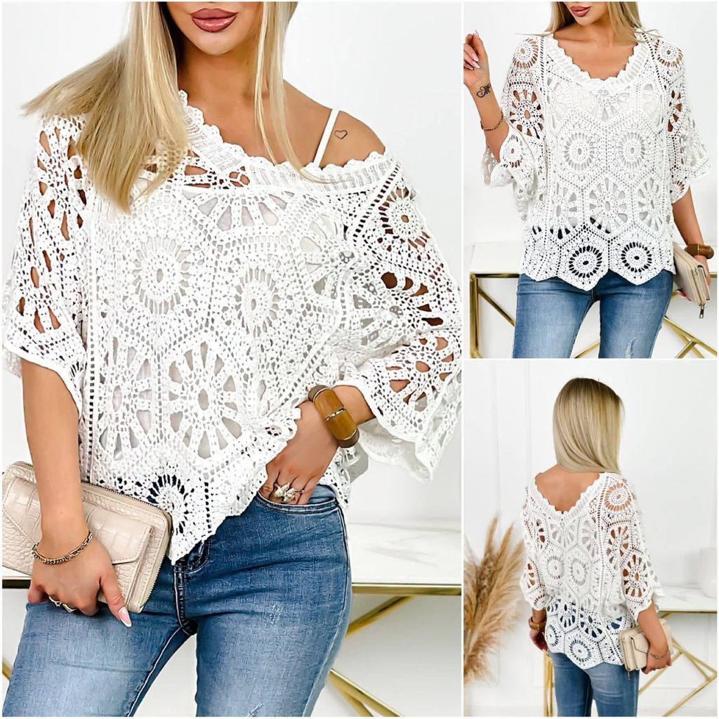 bavlněná krajková halenka boho 240kc